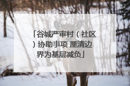 谷城严审村（社区）协助事项 厘清边界为基层减负