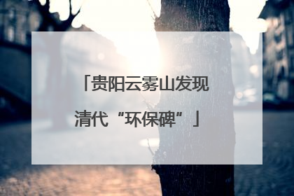 贵阳云雾山发现清代“环保碑”