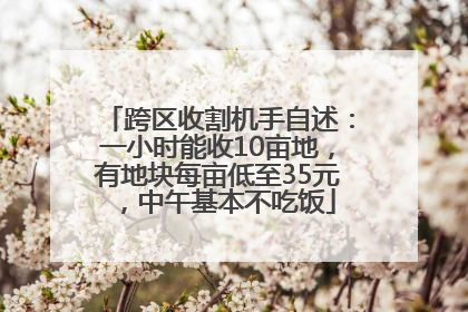 跨区收割机手自述：一小时能收10亩地，有地块每亩低至35元，中午基本不吃饭