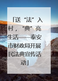 送“法”入村，“典”亮生活——泰安市财政局开展民法典宣传活动