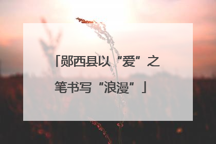 郧西县以“爱”之笔书写“浪漫”
