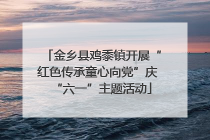 金乡县鸡黍镇开展“红色传承童心向党”庆“六一”主题活动