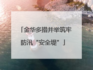 金华多措并举筑牢防汛“安全堤”