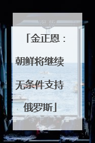 金正恩：朝鲜将继续无条件支持俄罗斯