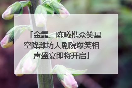 金霏、陈曦携众笑星空降潍坊大剧院爆笑相声盛宴即将开启