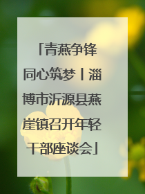 青燕争锋 同心筑梦丨淄博市沂源县燕崖镇召开年轻干部座谈会