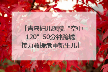 青岛妇儿医院“空中120”50分钟跨城接力救援危重新生儿