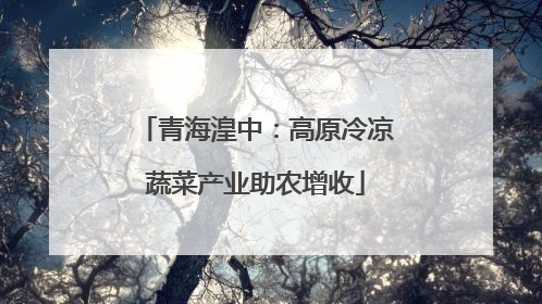 青海湟中：高原冷凉蔬菜产业助农增收