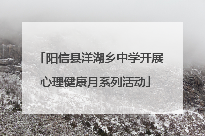 阳信县洋湖乡中学开展心理健康月系列活动