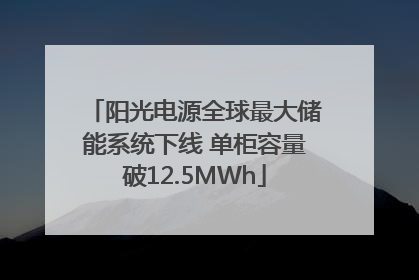 阳光电源全球最大储能系统下线 单柜容量破12.5MWh