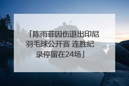 陈雨菲因伤退出印尼羽毛球公开赛 连胜纪录停留在24场