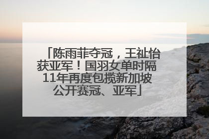 陈雨菲夺冠，王祉怡获亚军！国羽女单时隔11年再度包揽新加坡公开赛冠、亚军