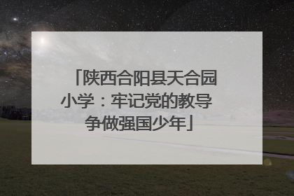 陕西合阳县天合园小学：牢记党的教导 争做强国少年
