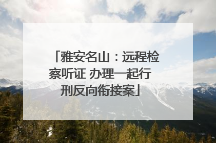 雅安名山：远程检察听证 办理一起行刑反向衔接案