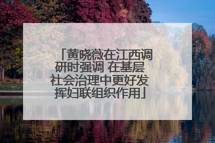 黄晓薇在江西调研时强调 在基层社会治理中更好发挥妇联组织作用