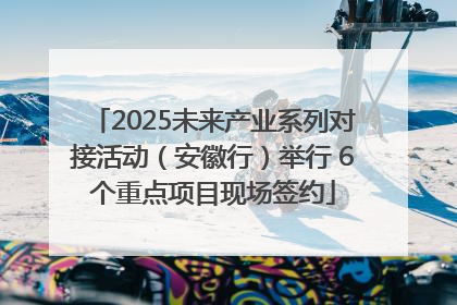 2025未来产业系列对接活动（安徽行）举行 6个重点项目现场签约