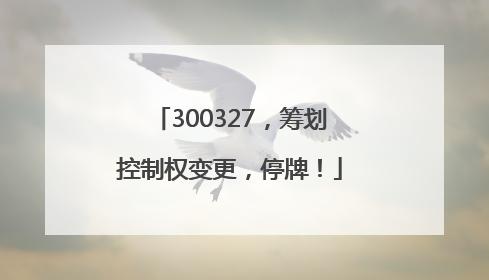 300327，筹划控制权变更，停牌！