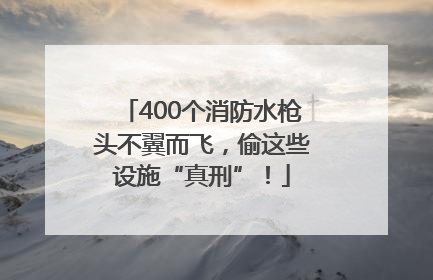 400个消防水枪头不翼而飞，偷这些设施“真刑”！