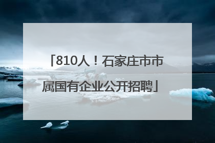 810人！石家庄市市属国有企业公开招聘