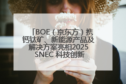 BOE（京东方）携钙钛矿、新能源产品及解决方案亮相2025 SNEC 科技创新赋能行业绿色发展