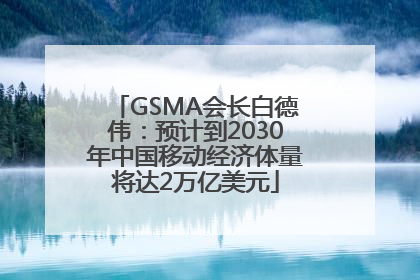 GSMA会长白德伟：预计到2030年中国移动经济体量将达2万亿美元